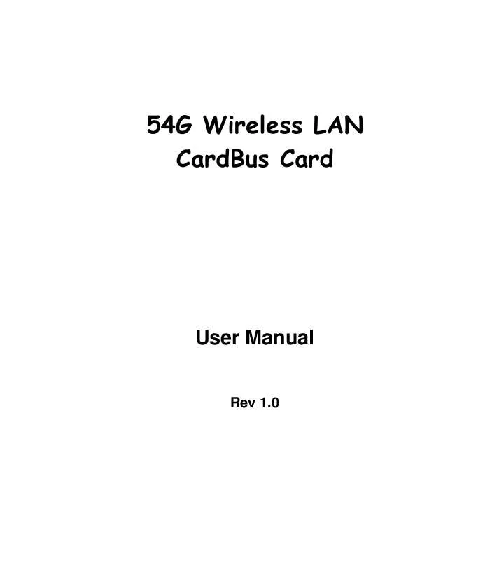 Mode d'emploi E-TECH 54G WIRELESS LAN CARDBUS CARD