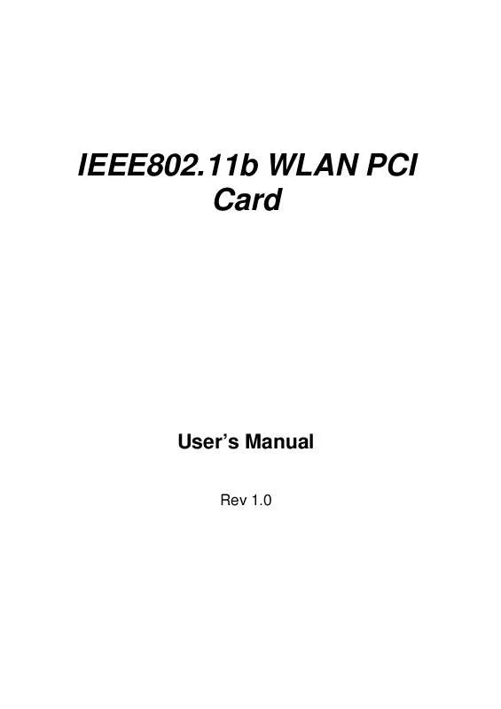 Mode d'emploi E-TECH IEEE802.11B WLAN PCI CARD