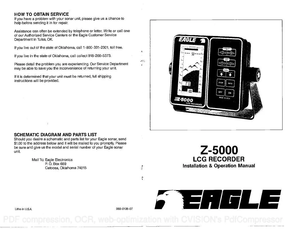 Mode d'emploi EAGLE Z-5000 LCG RECORDER