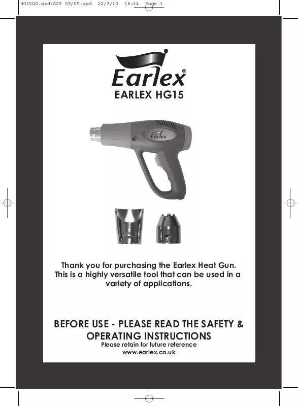 Mode d'emploi EARLEX HG15
