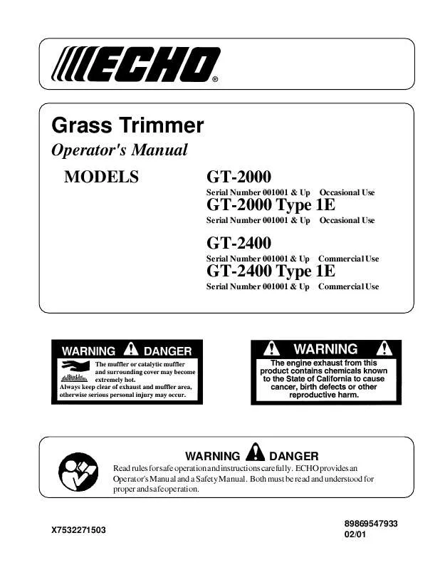 Mode d'emploi ECHO GT-2400