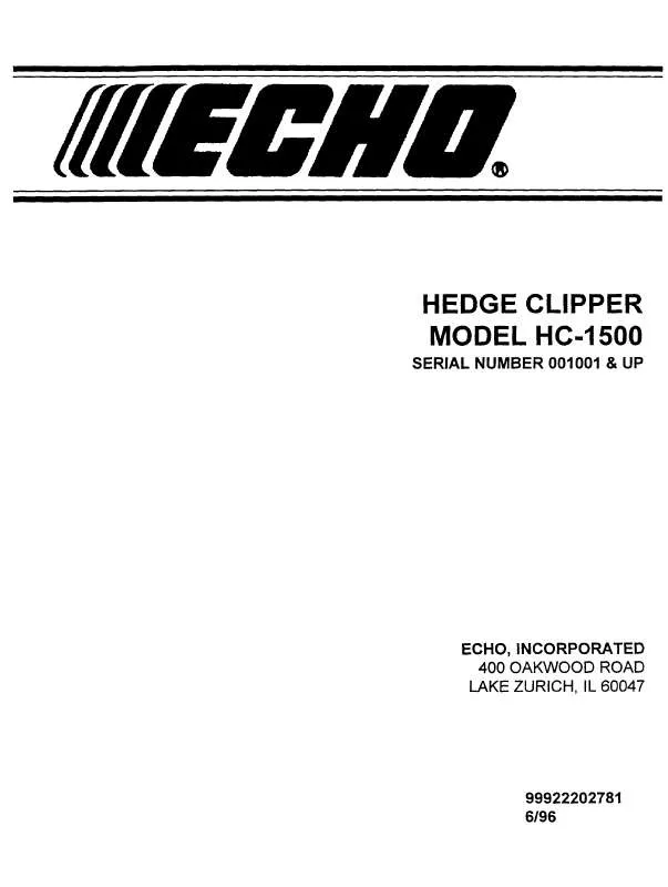 Mode d'emploi ECHO HC-1500