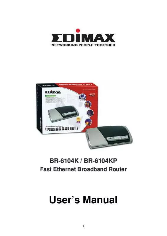 Mode d'emploi EDIMAX BR-6104K