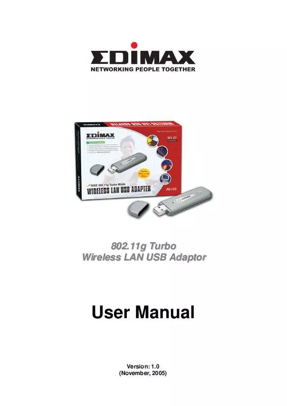 Mode d'emploi EDIMAX EW-7318UG WIRELESS LAN USB ADAPTOR