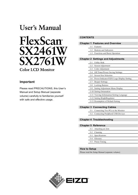 Mode d'emploi EIZO FLEXSCAN SX2461W