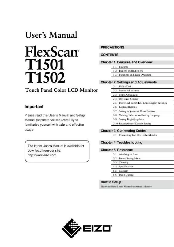 Mode d'emploi EIZO FLEXSCAN T1501