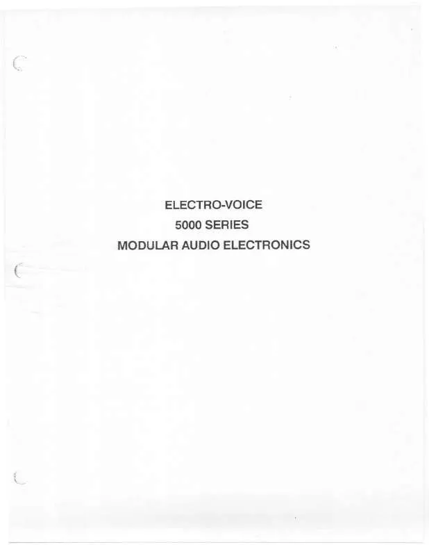 Mode d'emploi ELECTRO-VOICE 5000
