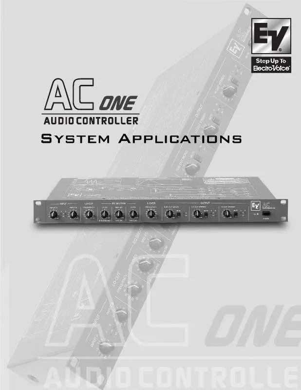 Mode d'emploi ELECTRO-VOICE AC-ONE-SYSTEMS
