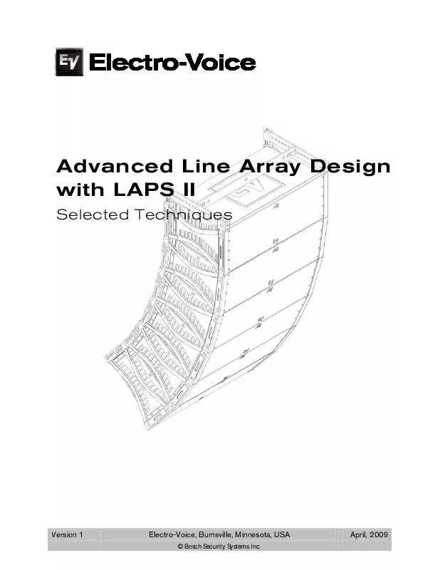 Mode d'emploi ELECTRO-VOICE ADVANCED LINE ARRAY DESIGN WITH LAPS II