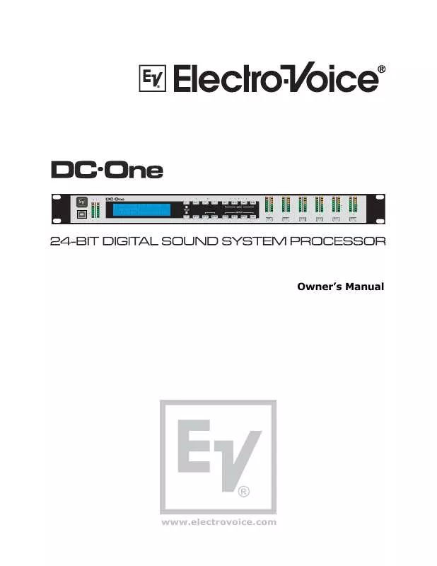 Mode d'emploi ELECTRO-VOICE DC-ONE