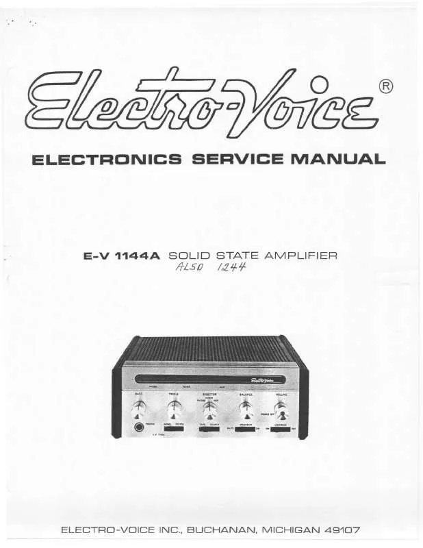 Mode d'emploi ELECTRO-VOICE EV 1144A