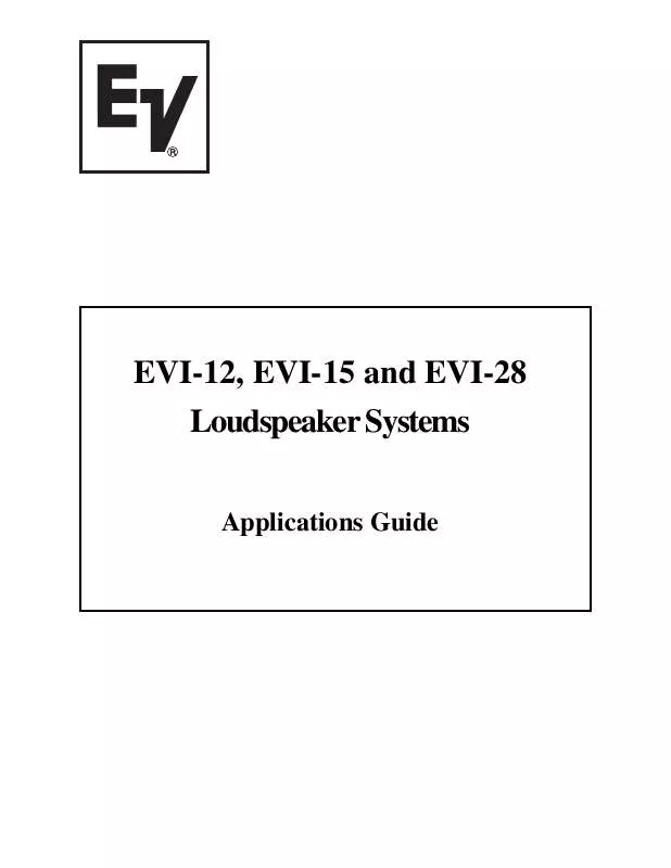 Mode d'emploi ELECTRO-VOICE EVI-12