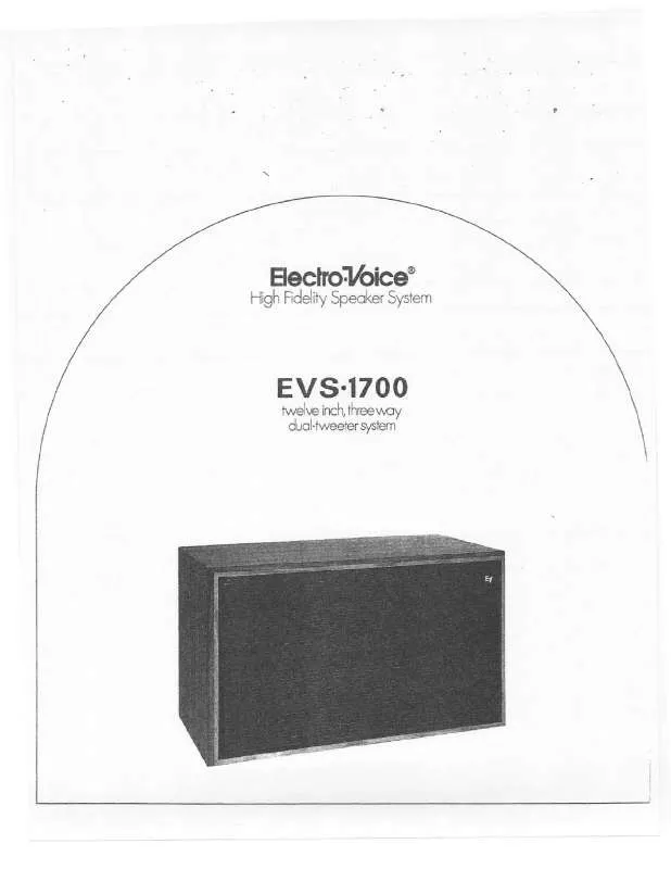 Mode d'emploi ELECTRO-VOICE EVS-1700