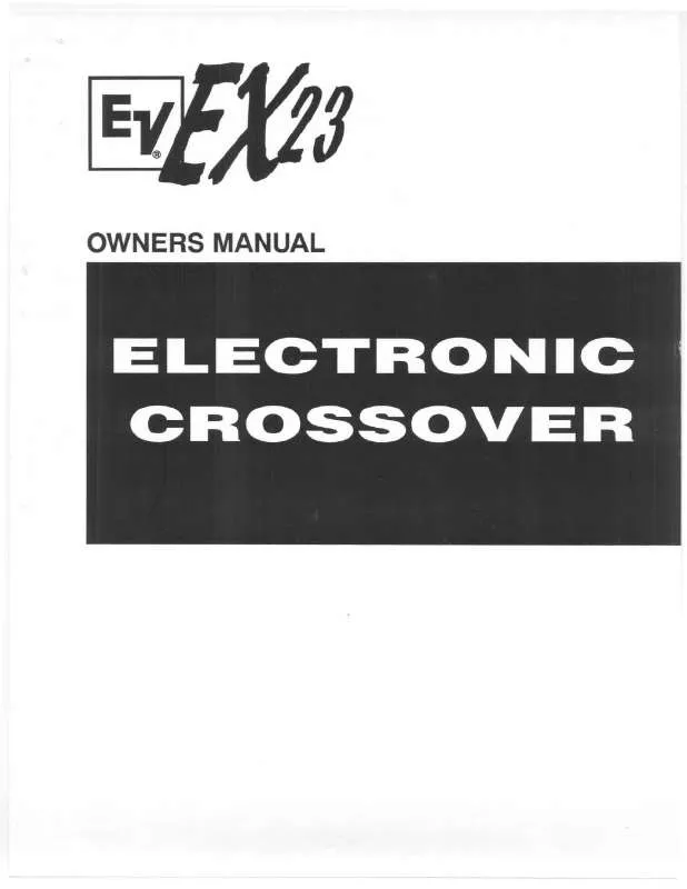Mode d'emploi ELECTRO-VOICE EX-23