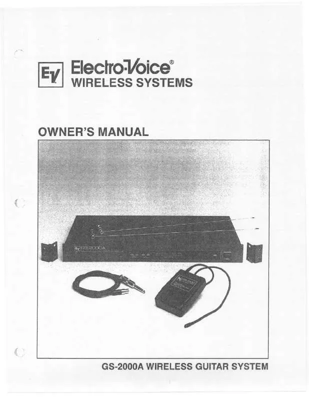 Mode d'emploi ELECTRO-VOICE GS-2000A