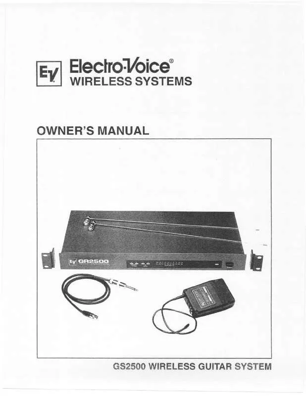 Mode d'emploi ELECTRO-VOICE GS-2500