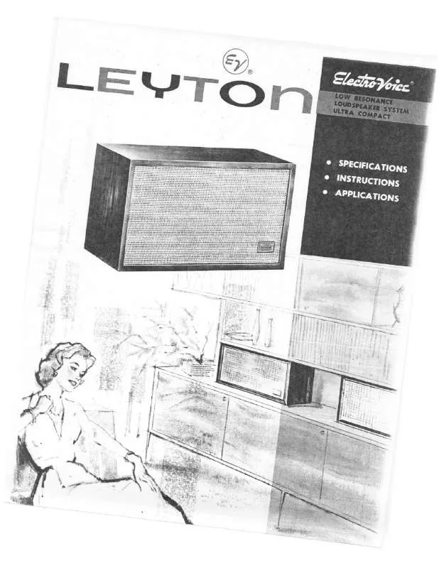 Mode d'emploi ELECTRO-VOICE LEYTON
