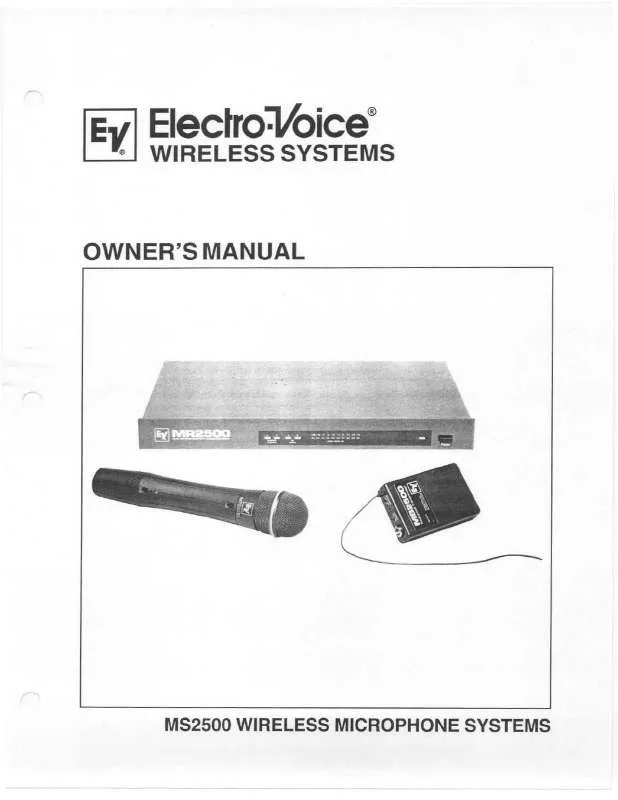 Mode d'emploi ELECTRO-VOICE MS2500