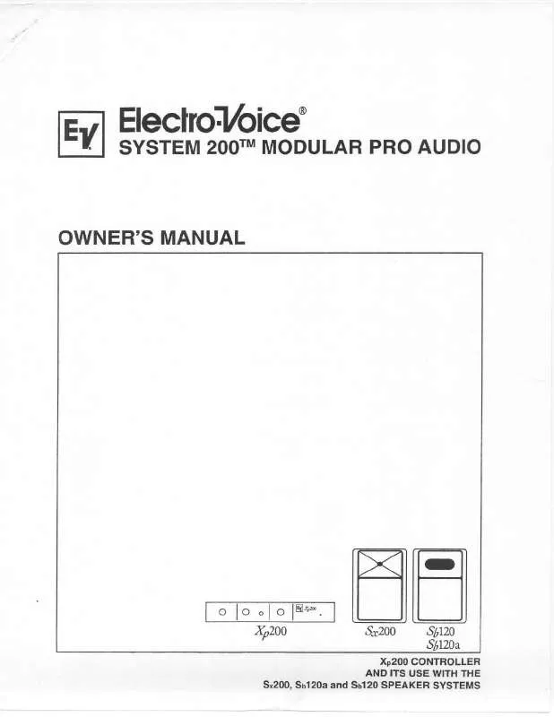 Mode d'emploi ELECTRO-VOICE SYSTEM 200