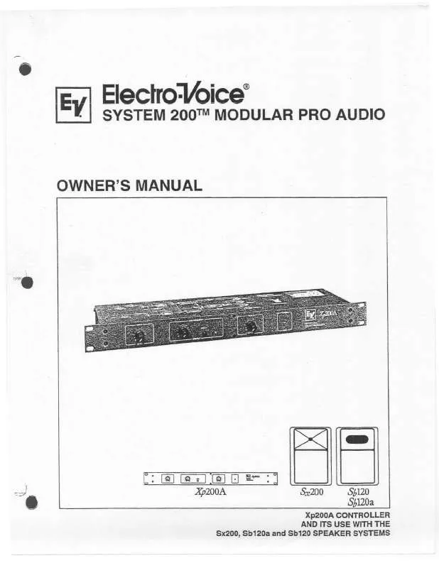 Mode d'emploi ELECTRO-VOICE SYSTEM XP200A