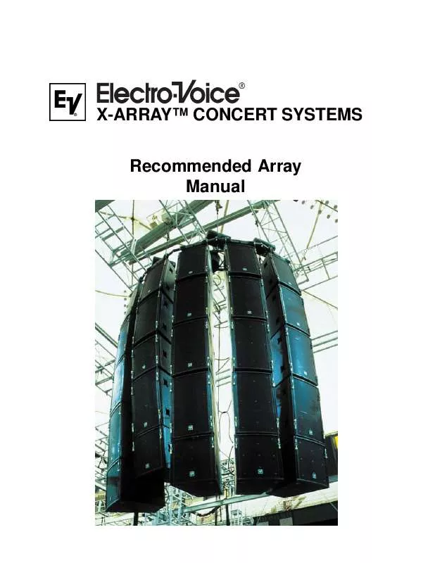 Mode d'emploi ELECTRO-VOICE X-ARRAY CONCERT SYSTEMS