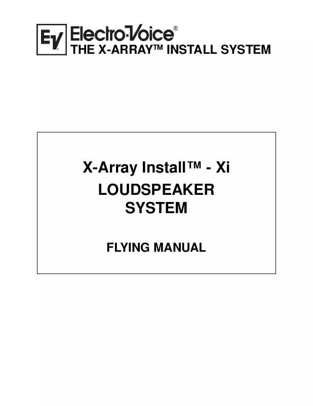 Mode d'emploi ELECTRO-VOICE X-ARRAY INSTALL XI