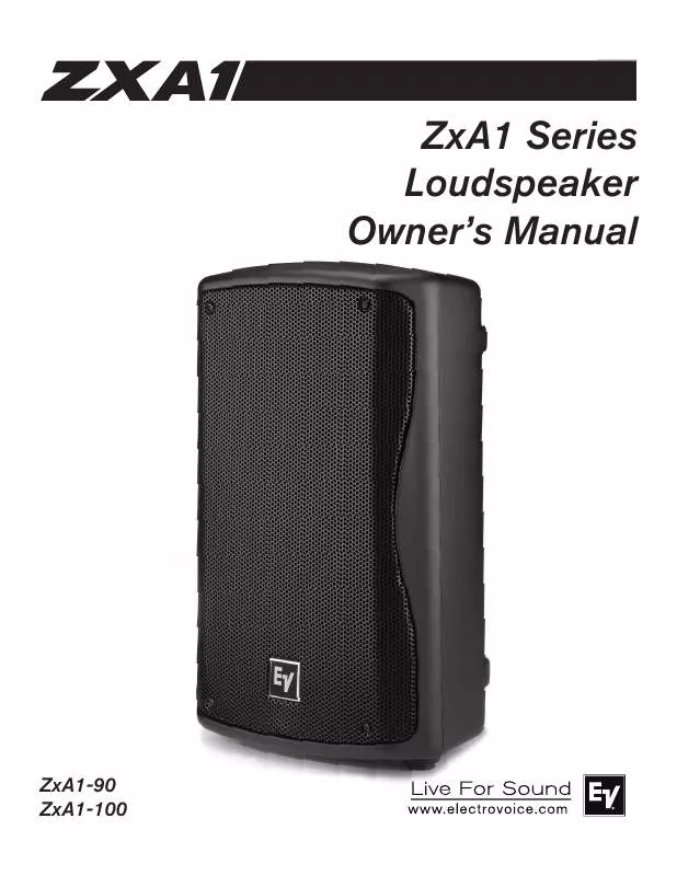 Mode d'emploi ELECTRO-VOICE ZXA1