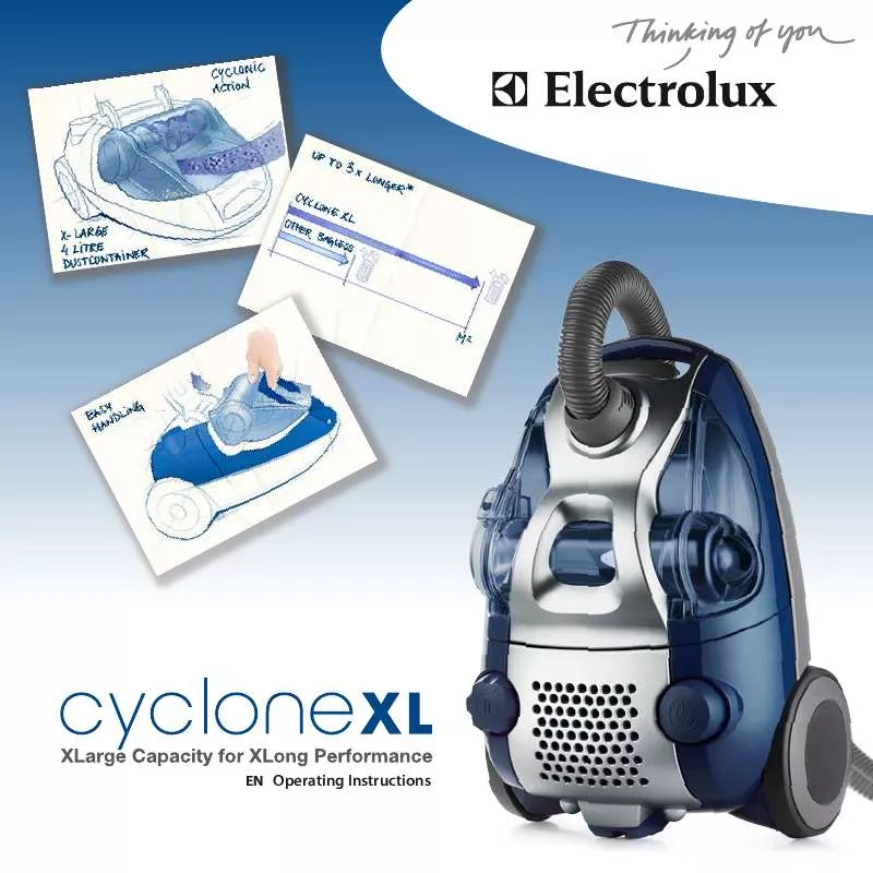 Mode d'emploi ELECTROLUX CYCLONE XL