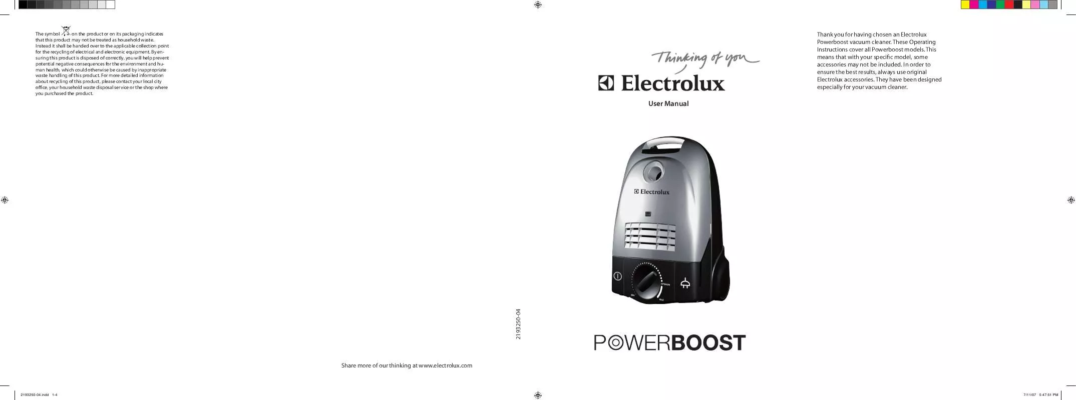 Mode d'emploi ELECTROLUX Z6050