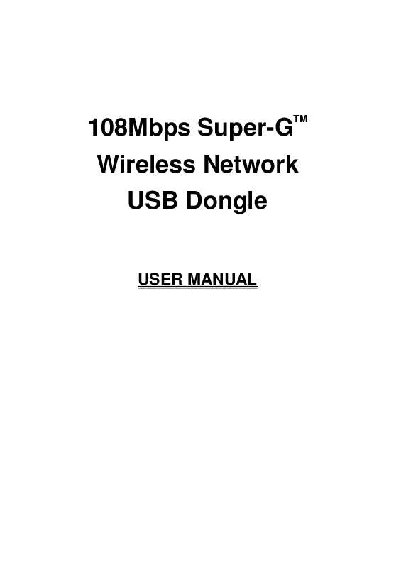 Mode d'emploi ENCORE 108MBPS SUPER-GTMWIRELESS NETWORK USB DONGLE
