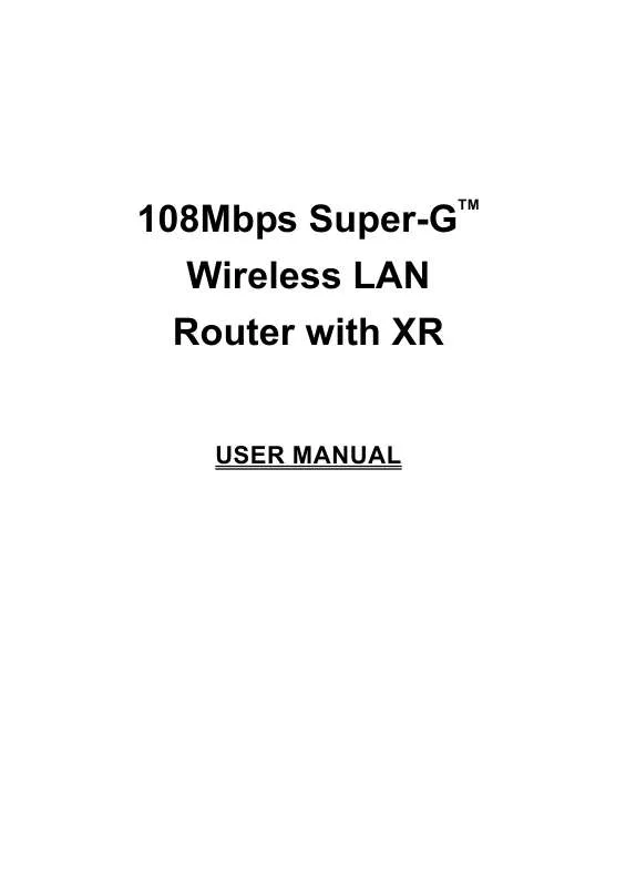 Mode d'emploi ENCORE 108MBPS SUPER-GWIRELESS LANROUTER WITH XR