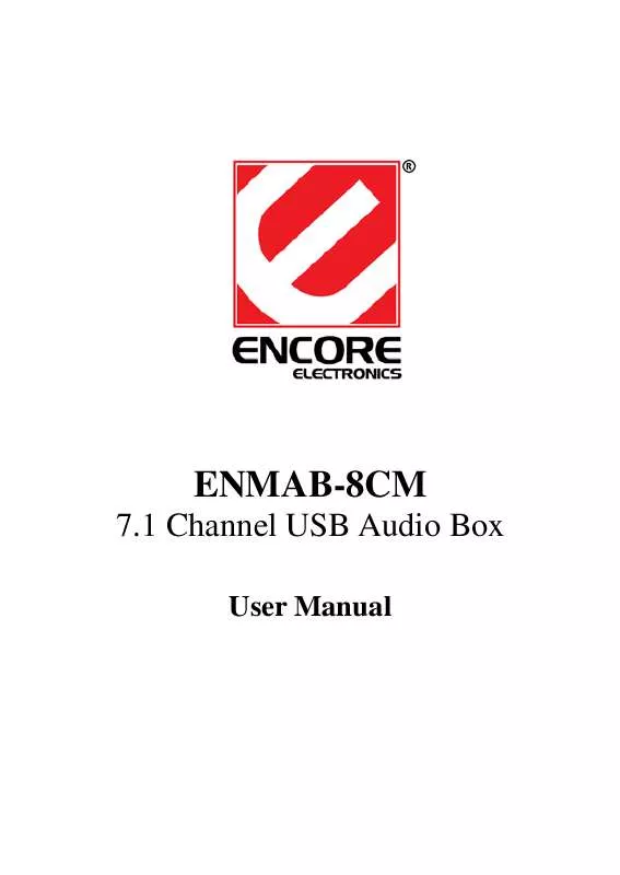 Mode d'emploi ENCORE ENMAB-8CM 7.1 CHANNEL USB AUDIO BOX