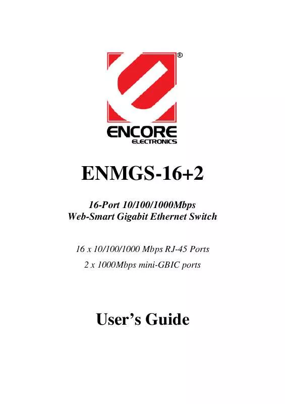 Mode d'emploi ENCORE ENMGS-16PLUS2