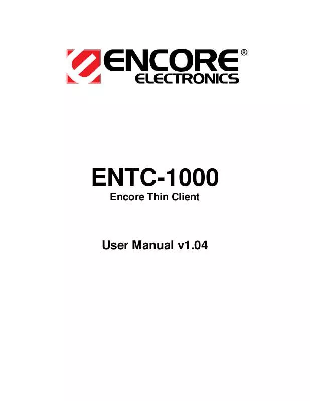 Mode d'emploi ENCORE ENTC-1000