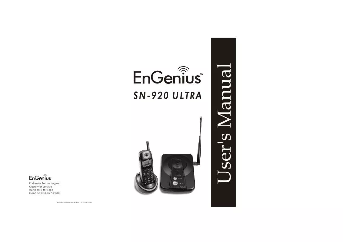Mode d'emploi ENGENIUS SN-920 ULTRA