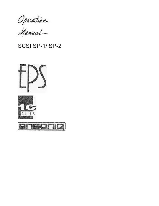 Mode d'emploi ENSONIQ EPS-16 PLUS SCSI