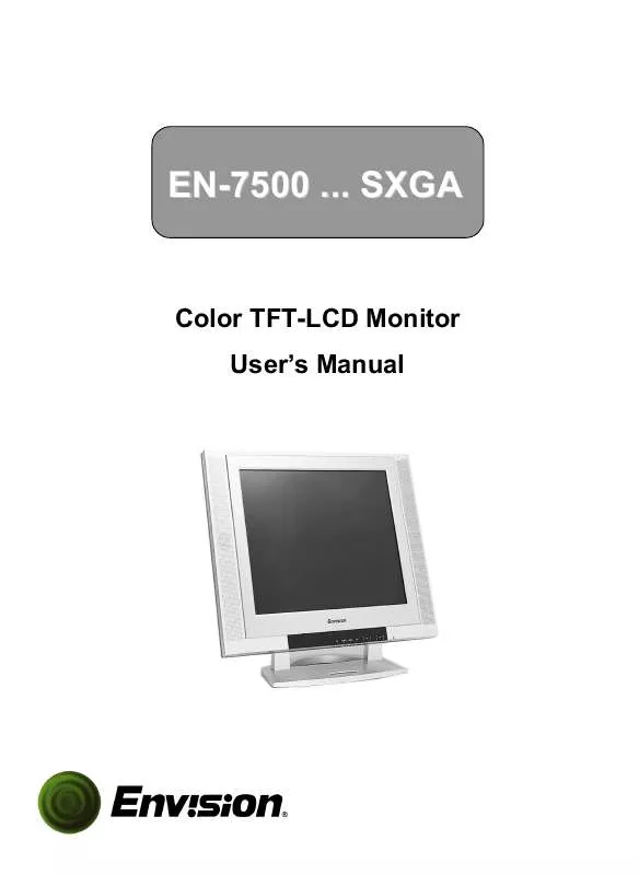 Mode d'emploi ENVISION EN-7500 COLOR TFT-LCD MONITOR