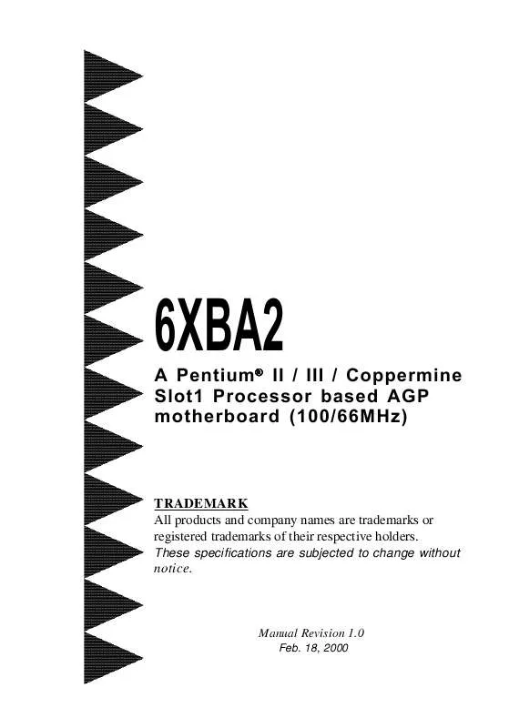 Mode d'emploi EPOX EP-6XBA2
