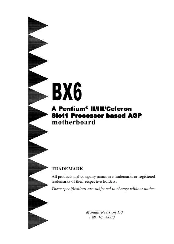Mode d'emploi EPOX EP-BX6