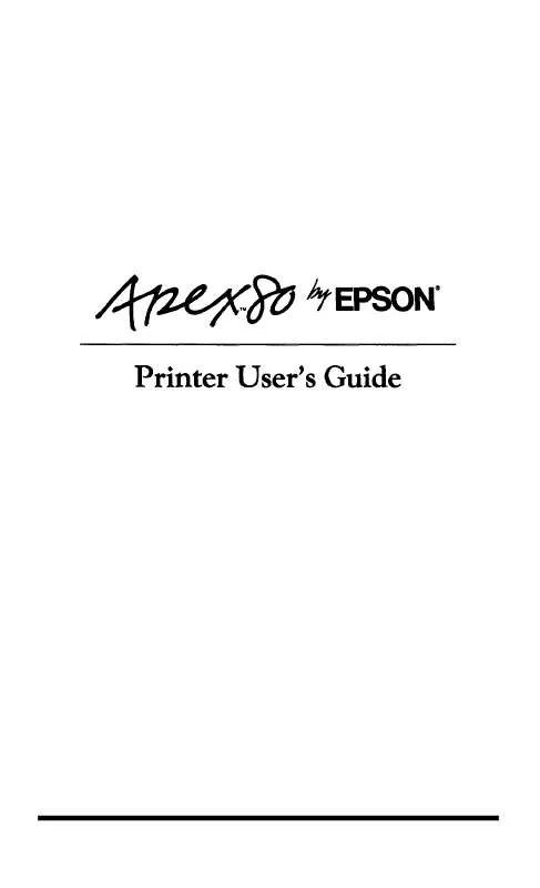 Mode d'emploi EPSON APEX 80