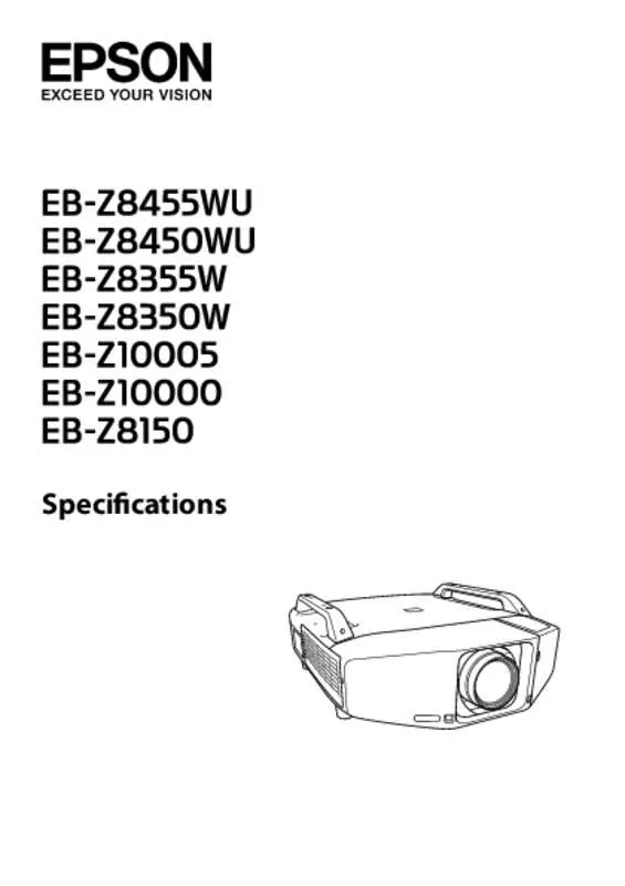 Mode d'emploi EPSON EB-Z8150
