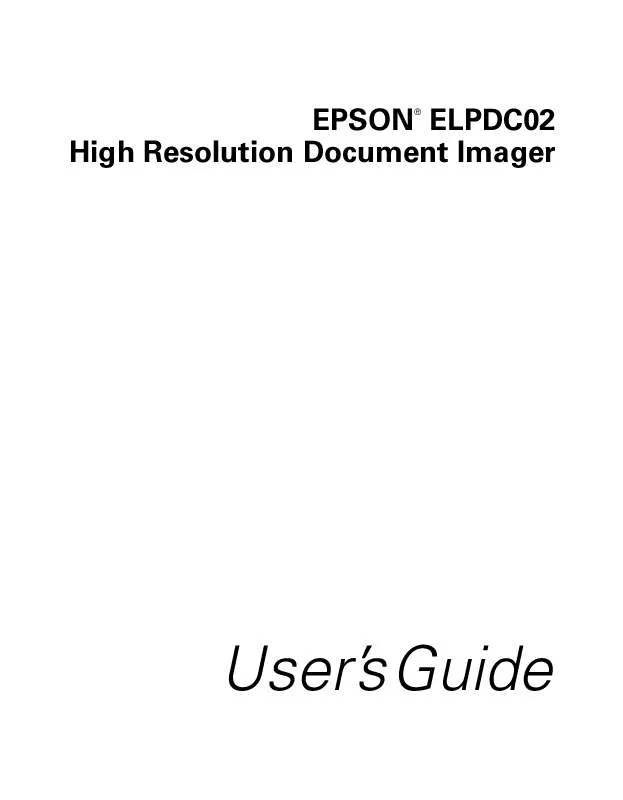 Mode d'emploi EPSON ELPDC02