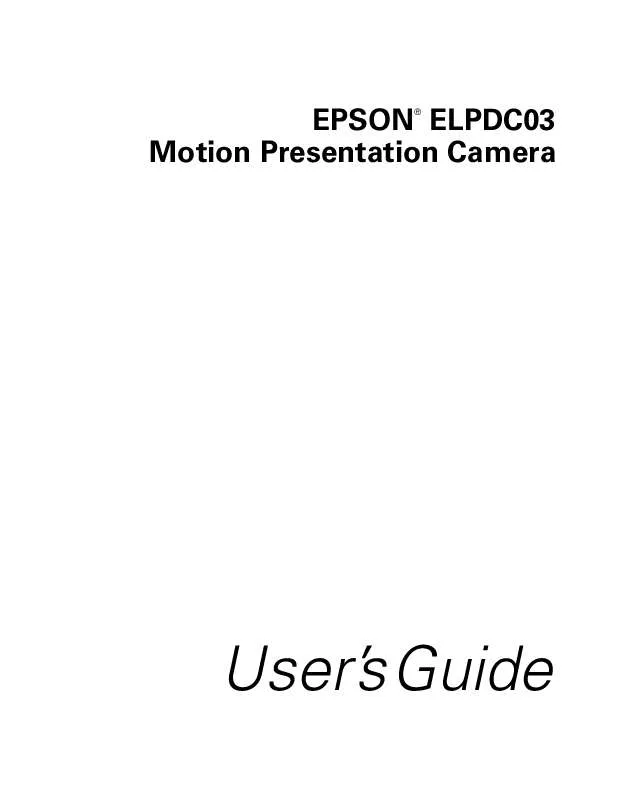 Mode d'emploi EPSON ELPDC03