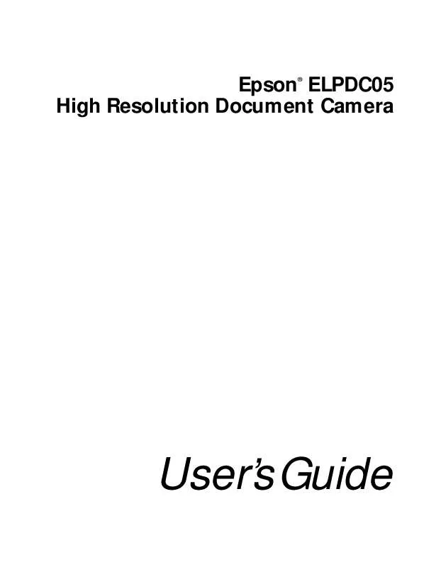 Mode d'emploi EPSON ELPDC05