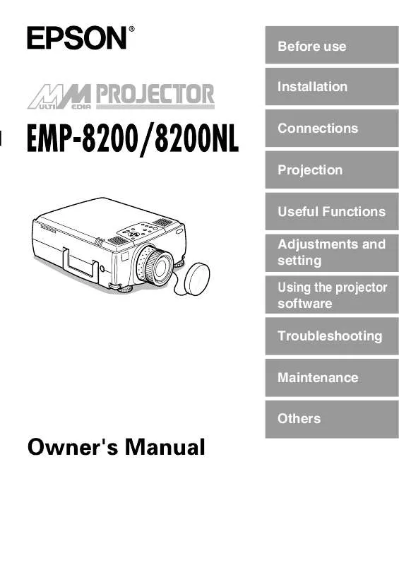 Mode d'emploi EPSON EMP-8200NL