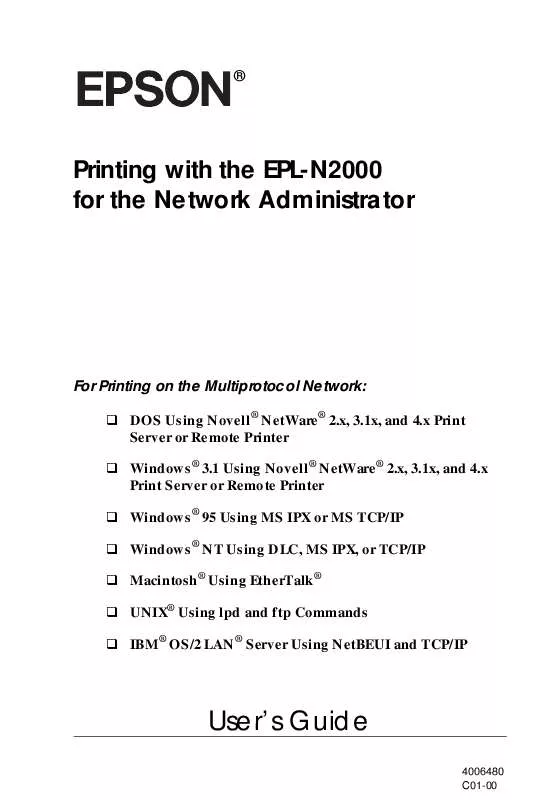Mode d'emploi EPSON EPL-N2000