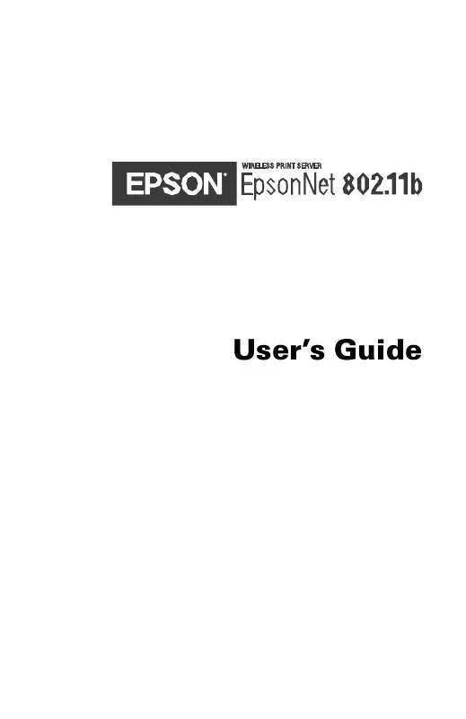 Mode d'emploi EPSON EPSONNET 802.11B