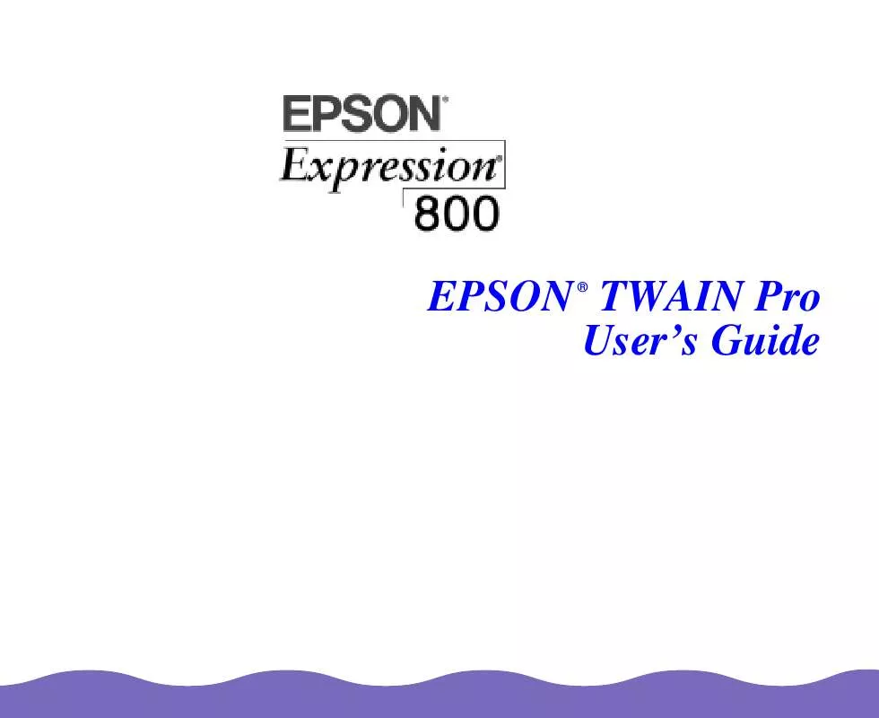 Mode d'emploi EPSON EXPRESSION 800