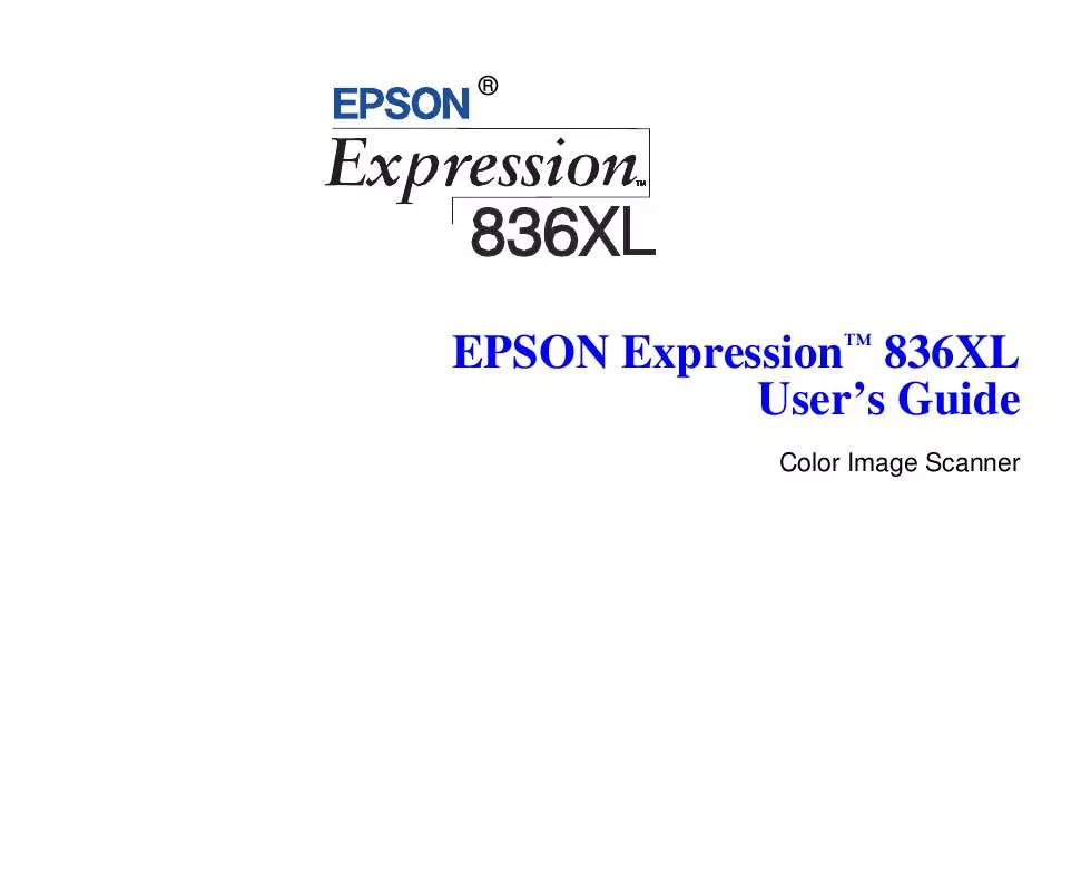 Mode d'emploi EPSON EXPRESSION 836XL