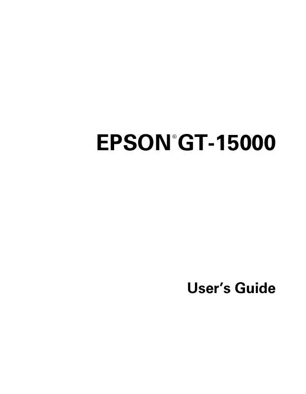 Mode d'emploi EPSON GT-15000
